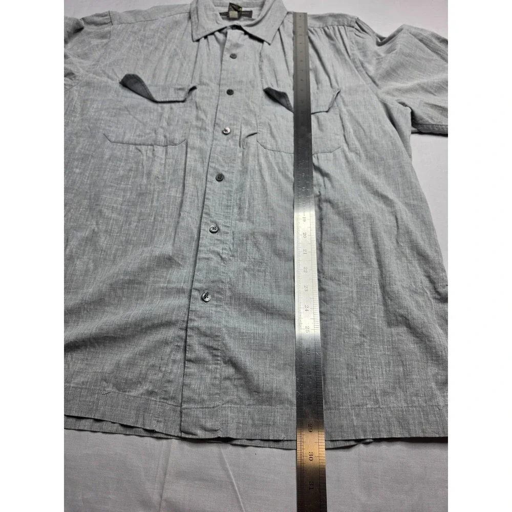 Banana Republic Shirt Mens Large Gray Wool  Classic Fit Button-Up Everyday Wear